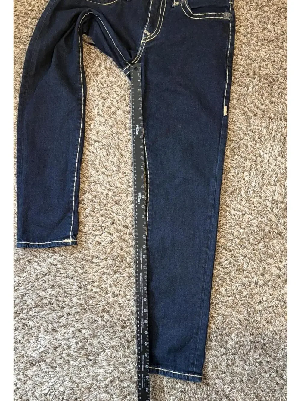 True Religion Rocco Relaxed Skinny Jeans Men’s Size 31 Horseshoe Stitched Flap